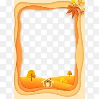 橙色立体剪纸风边框设计-空若网 橙色立体剪纸风边框设计-空若网