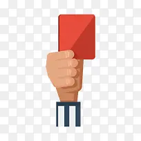 一个扁平化的手持红牌-空若网 一个扁平化的手持红牌-空若网