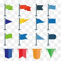 矢量旗帜-空若网 矢量旗帜-空若网