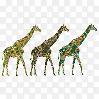 绿色长颈鹿PNG下载-空若网 绿色长颈鹿PNG下载-空若网