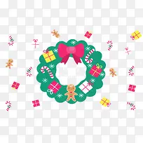 圣诞节礼盒绿色花环-空若网 圣诞节礼盒绿色花环-空若网