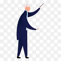 夸张风格老教师讲课人物插画-空若网 夸张风格老教师讲课人物插画-空若网