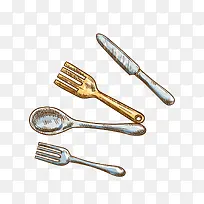 卡通餐具背景装饰-空若网 卡通餐具背景装饰-空若网