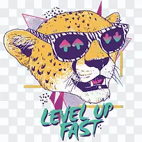 矢量戴墨镜的猎豹-空若网 矢量戴墨镜的猎豹-空若网