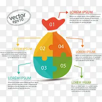 矢量钱袋信息图-空若网 矢量钱袋信息图-空若网