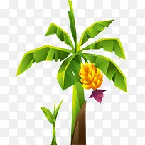 黄绿色立体风格香蕉树-空若网 黄绿色立体风格香蕉树-空若网