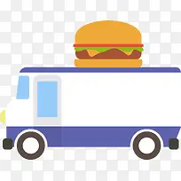 彩色扁平化汉堡美食元素-空若网 彩色扁平化汉堡美食元素-空若网