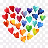 情人节水彩画心水彩-空若网 情人节水彩画心水彩-空若网