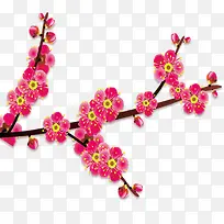 红色中国风梅花花瓣-空若网 红色中国风梅花花瓣-空若网