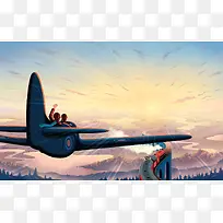 插画插画 飞机插画-空若网 插画插画 飞机插画-空若网