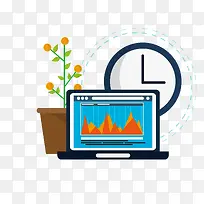 矢量卡通扁平化钟表png-空若网 矢量卡通扁平化钟表png-空若网