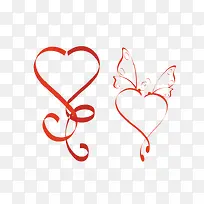 两条爱心型丝带-空若网 两条爱心型丝带-空若网