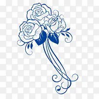 电商玫瑰花蓝色装饰-空若网 电商玫瑰花蓝色装饰-空若网