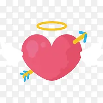 卡通一箭穿心翅膀爱心-空若网 卡通一箭穿心翅膀爱心-空若网