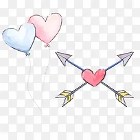 可爱卡通水彩风爱心气球丘比特之-空若网 可爱卡通水彩风爱心气球丘比特之-空若网
