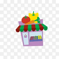 紫色蔬菜店模型和蔬菜-空若网 紫色蔬菜店模型和蔬菜-空若网