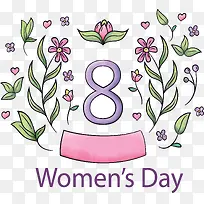 紫色水彩数字八海报-空若网 紫色水彩数字八海报-空若网