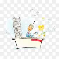 矢量办公桌插画-空若网 矢量办公桌插画-空若网