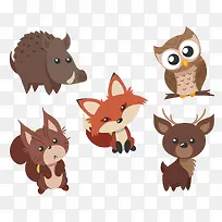 歪着脖子的可爱动物卡通素材-空若网 歪着脖子的可爱动物卡通素材-空若网