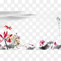 多彩荷花图-空若网 多彩荷花图-空若网