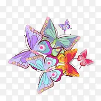 彩色蝴蝶背景装饰-空若网 彩色蝴蝶背景装饰-空若网