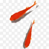 两条可爱金鱼水墨-空若网 两条可爱金鱼水墨-空若网