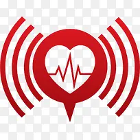 红色心动爱心信号-空若网 红色心动爱心信号-空若网