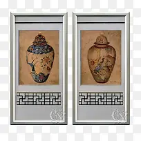 中式复古铝合金框古代瓶子长方形-空若网 中式复古铝合金框古代瓶子长方形-空若网