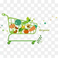 装在购物车里的新鲜蔬菜-空若网 装在购物车里的新鲜蔬菜-空若网