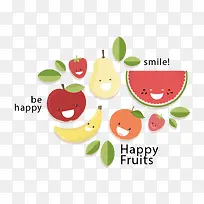 矢量可爱水果元素-空若网 矢量可爱水果元素-空若网