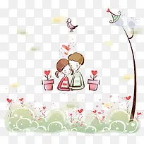 爱情花卡通漫画海报素材-空若网 爱情花卡通漫画海报素材-空若网