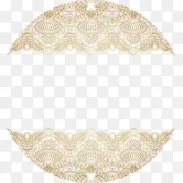 矢量圆盘金色上下对称花纹图案-空若网 矢量圆盘金色上下对称花纹图案-空若网