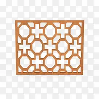 对称图案浅棕色古典中式花窗-空若网 对称图案浅棕色古典中式花窗-空若网