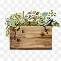 扁平化花朵植物手绘木板-空若网 扁平化花朵植物手绘木板-空若网