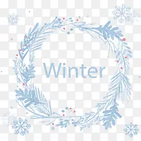 冬天手绘树枝花环-空若网 冬天手绘树枝花环-空若网