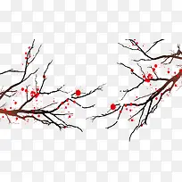 卡通手绘中国风梅花树枝-空若网 卡通手绘中国风梅花树枝-空若网