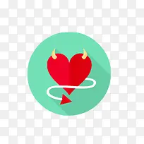 牛角红心图标-空若网 牛角红心图标-空若网