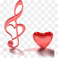 红色水晶音符爱心-空若网 红色水晶音符爱心-空若网