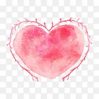 粉色水彩风格免扣爱心-空若网 粉色水彩风格免扣爱心-空若网