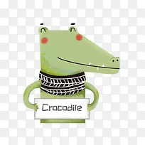 可爱的鳄鱼和标牌-空若网 可爱的鳄鱼和标牌-空若网