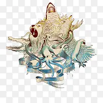 米黄色狮子动物插画-空若网 米黄色狮子动物插画-空若网