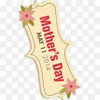 手绘长方形花朵母情节贴标-空若网 手绘长方形花朵母情节贴标-空若网