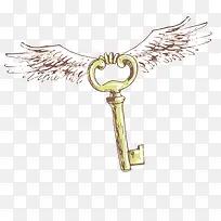 翅膀钥匙唯美手绘-空若网 翅膀钥匙唯美手绘-空若网