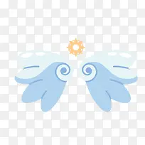 蓝色天使翅膀矢量图-空若网 蓝色天使翅膀矢量图-空若网