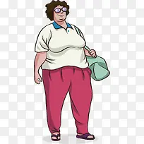 矢量图潮流胖大妈-空若网 矢量图潮流胖大妈-空若网