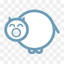 小猪线稿矢量图素材-空若网 小猪线稿矢量图素材-空若网