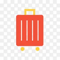 红色扁平化旅行箱元素-空若网 红色扁平化旅行箱元素-空若网