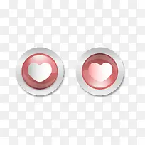 爱心质感按钮图标-空若网 爱心质感按钮图标-空若网