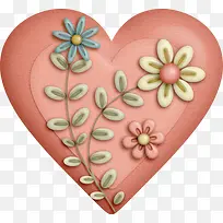 立体花朵图案粉色爱心-空若网 立体花朵图案粉色爱心-空若网