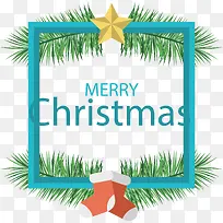 松树枝绿色矩形边框-空若网 松树枝绿色矩形边框-空若网